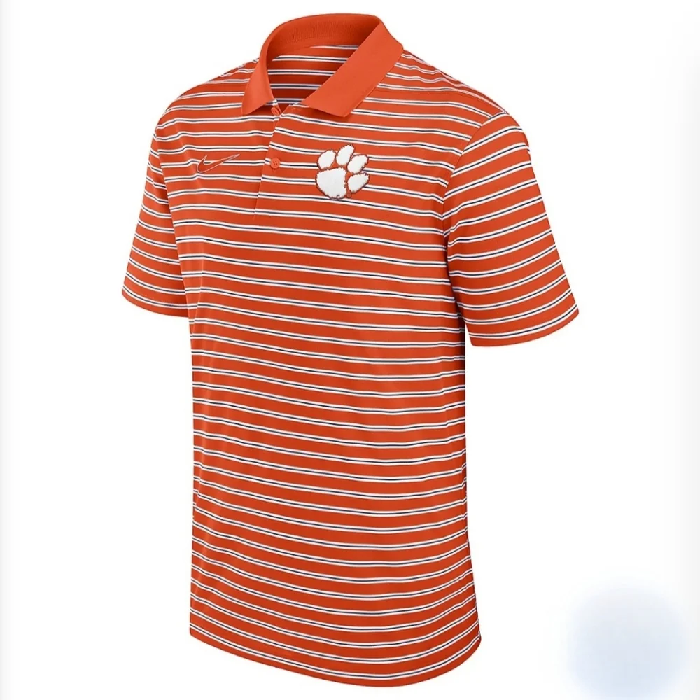 Nike Clemson Tigers Primetime Victory Striped Performance Polo - Size XL